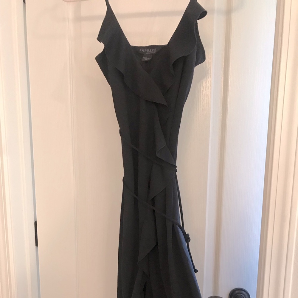 Express Sexy Ruffle Spaghetti wrap dress